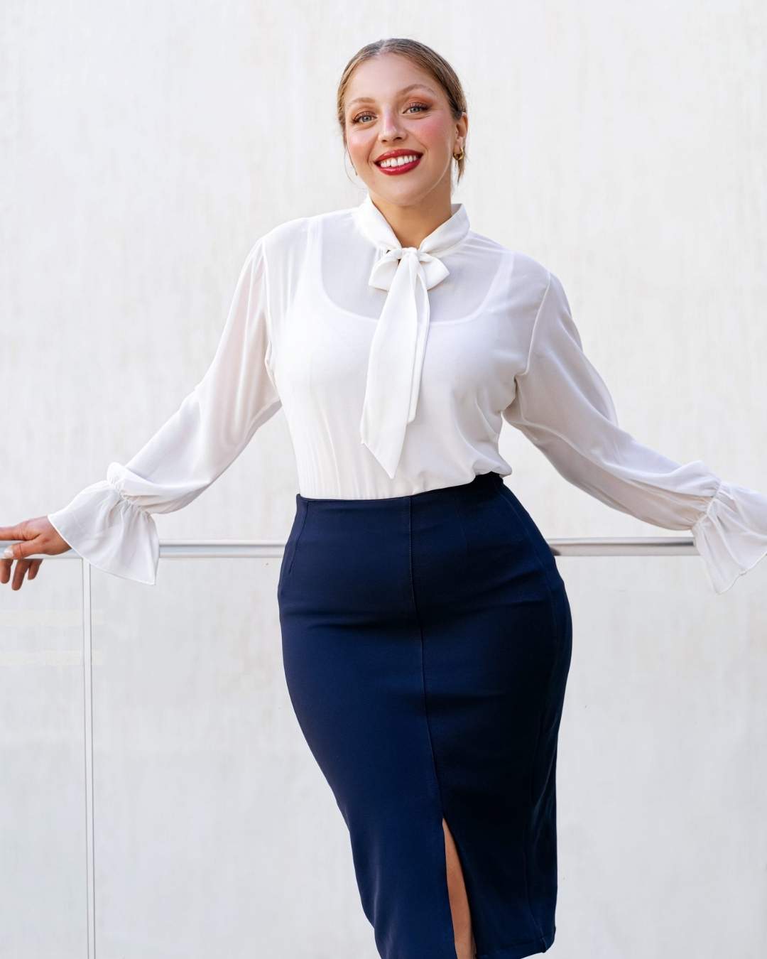 Chemise à nœud en mousseline