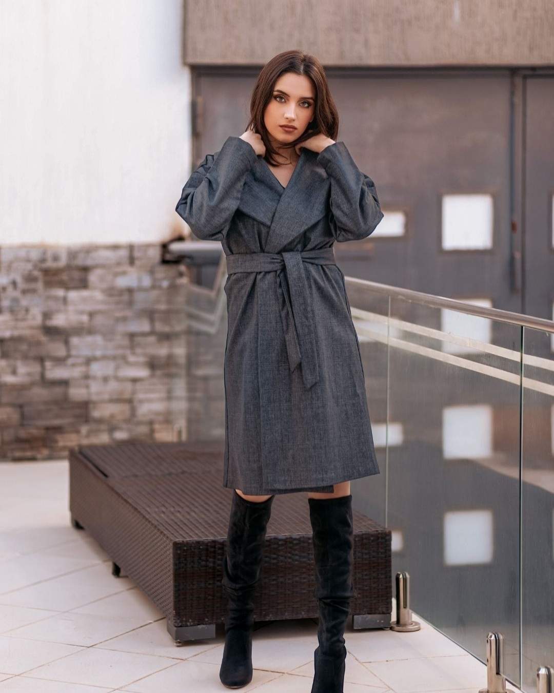 Manteau oversize à carreaux