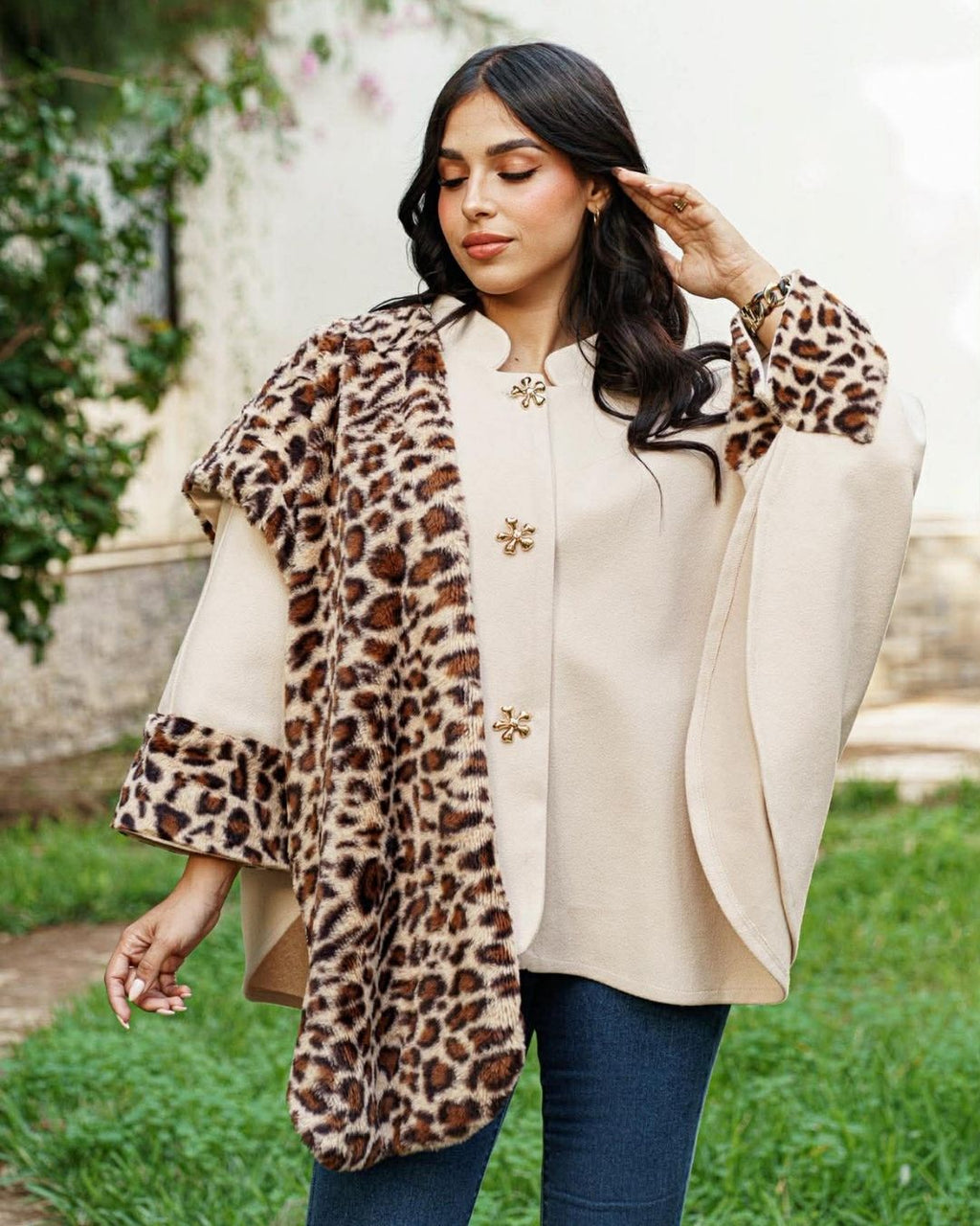 Cape en Cachemire Léopard