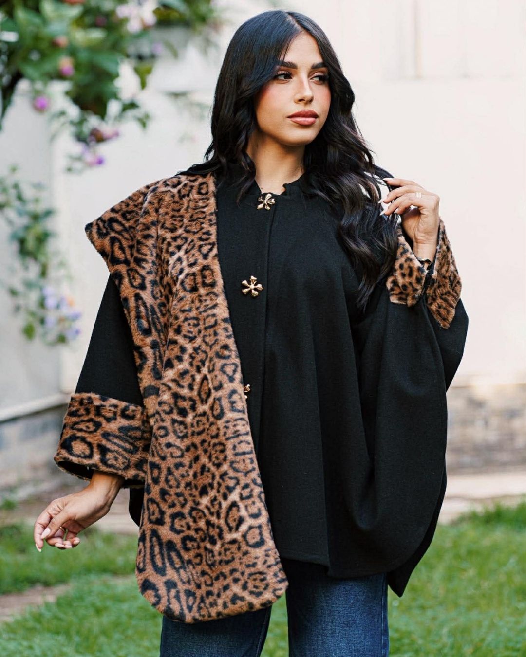 Cape en Cachemire Léopard