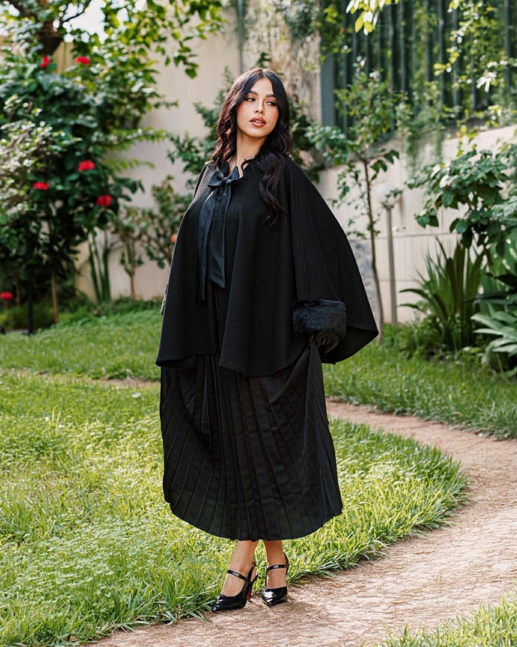 Cape en cachemire à nœud