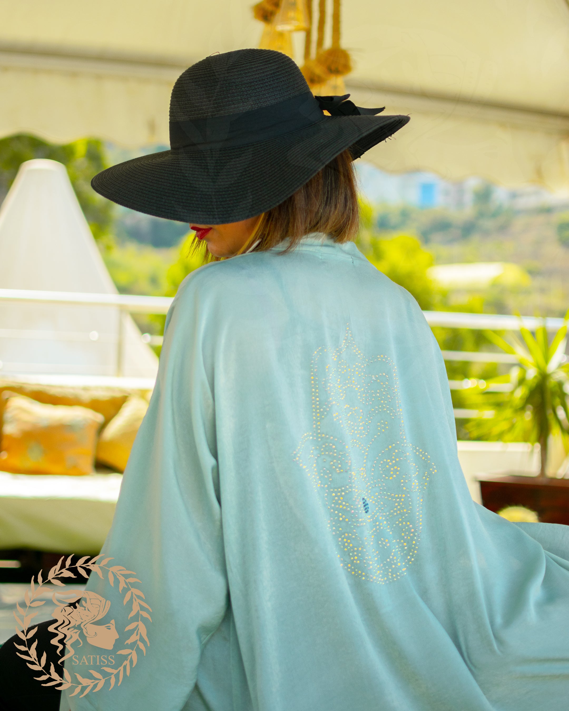 Kimono khamssa satinée