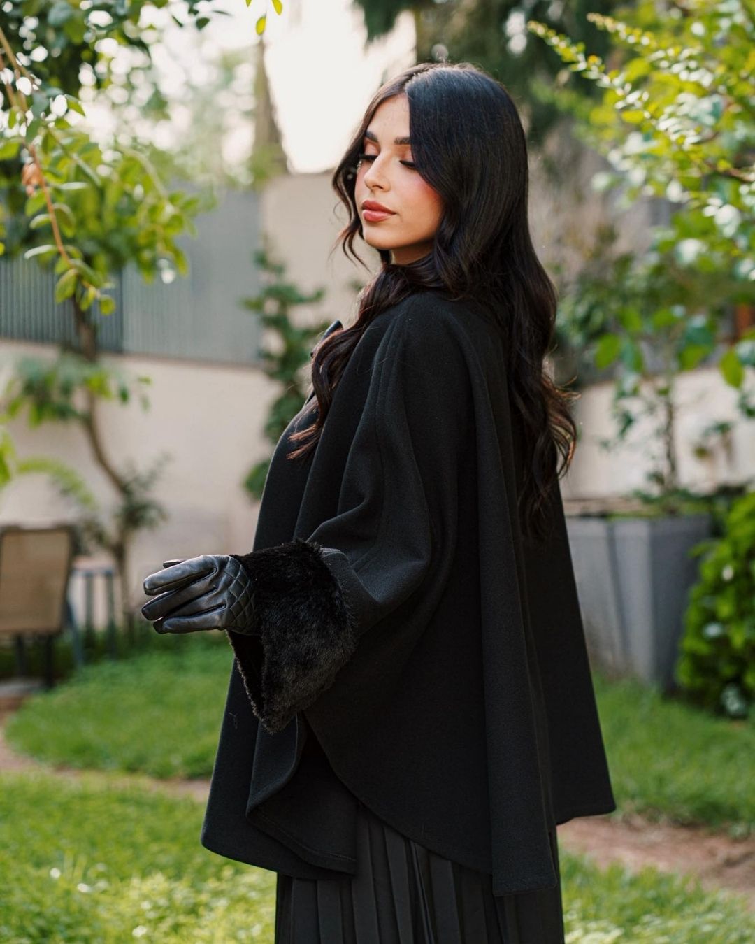 Cape en cachemire à nœud