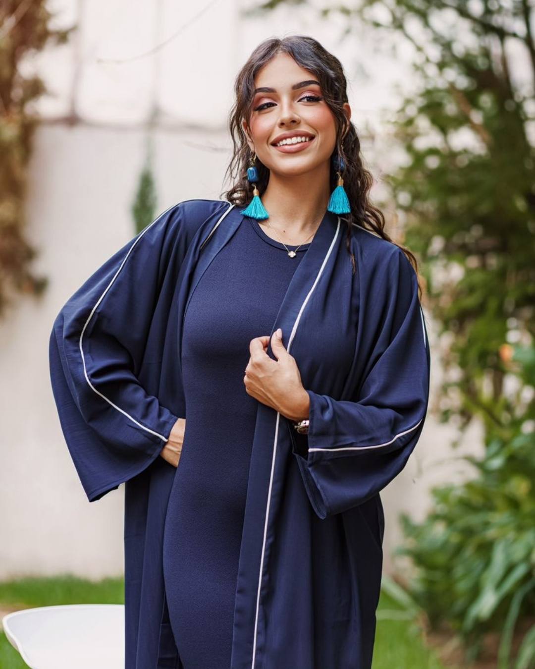 Kimono oversize bleu nuit