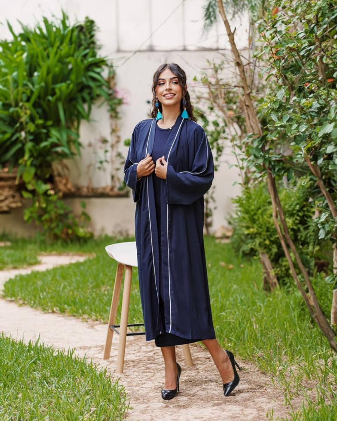 Kimono oversize bleu nuit