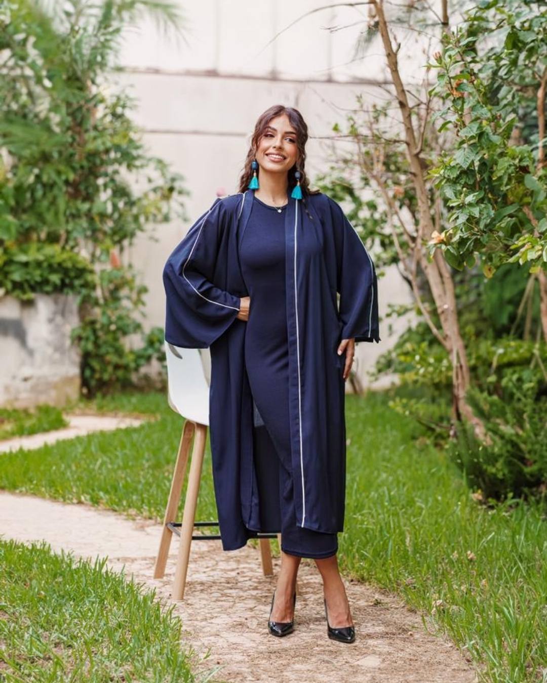 Kimono oversize bleu nuit