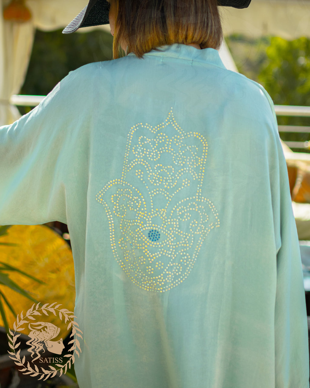 Kimono khamssa satinée
