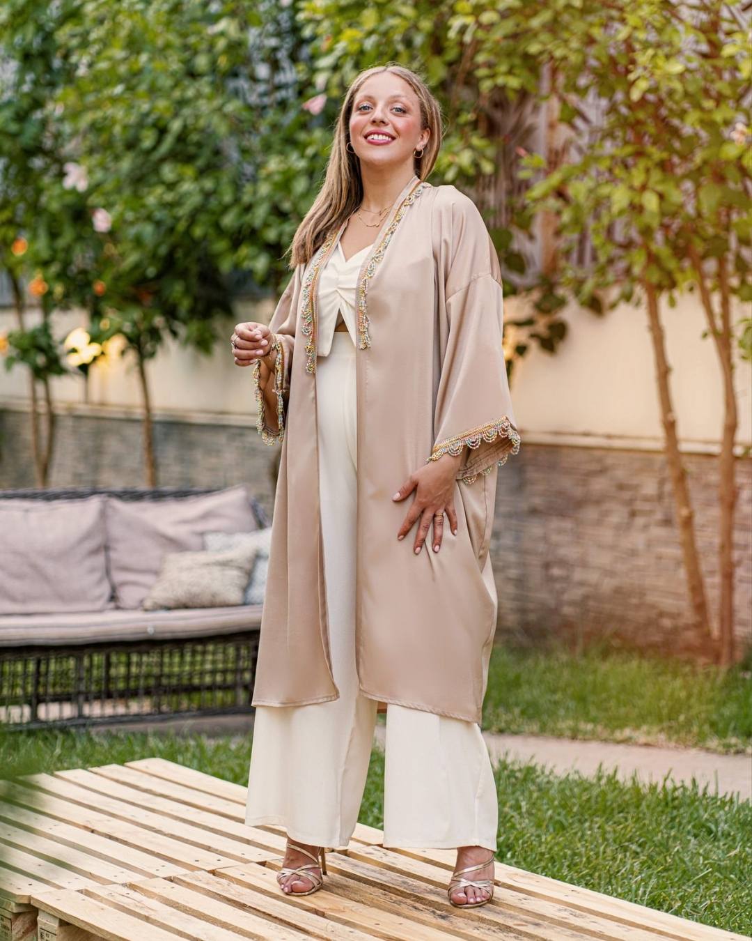 Kimono Beige Doré Perle