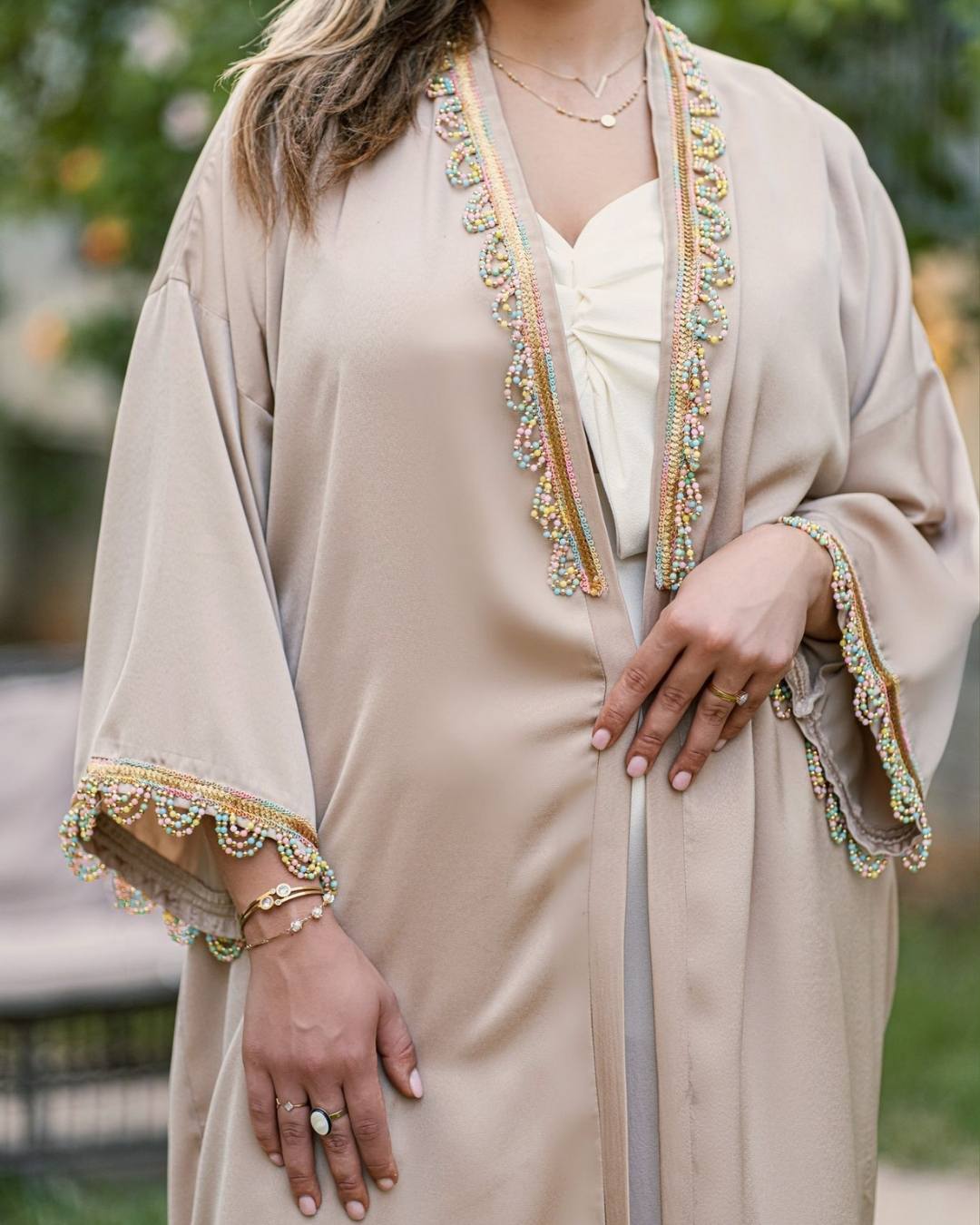 Kimono Beige Doré Perle