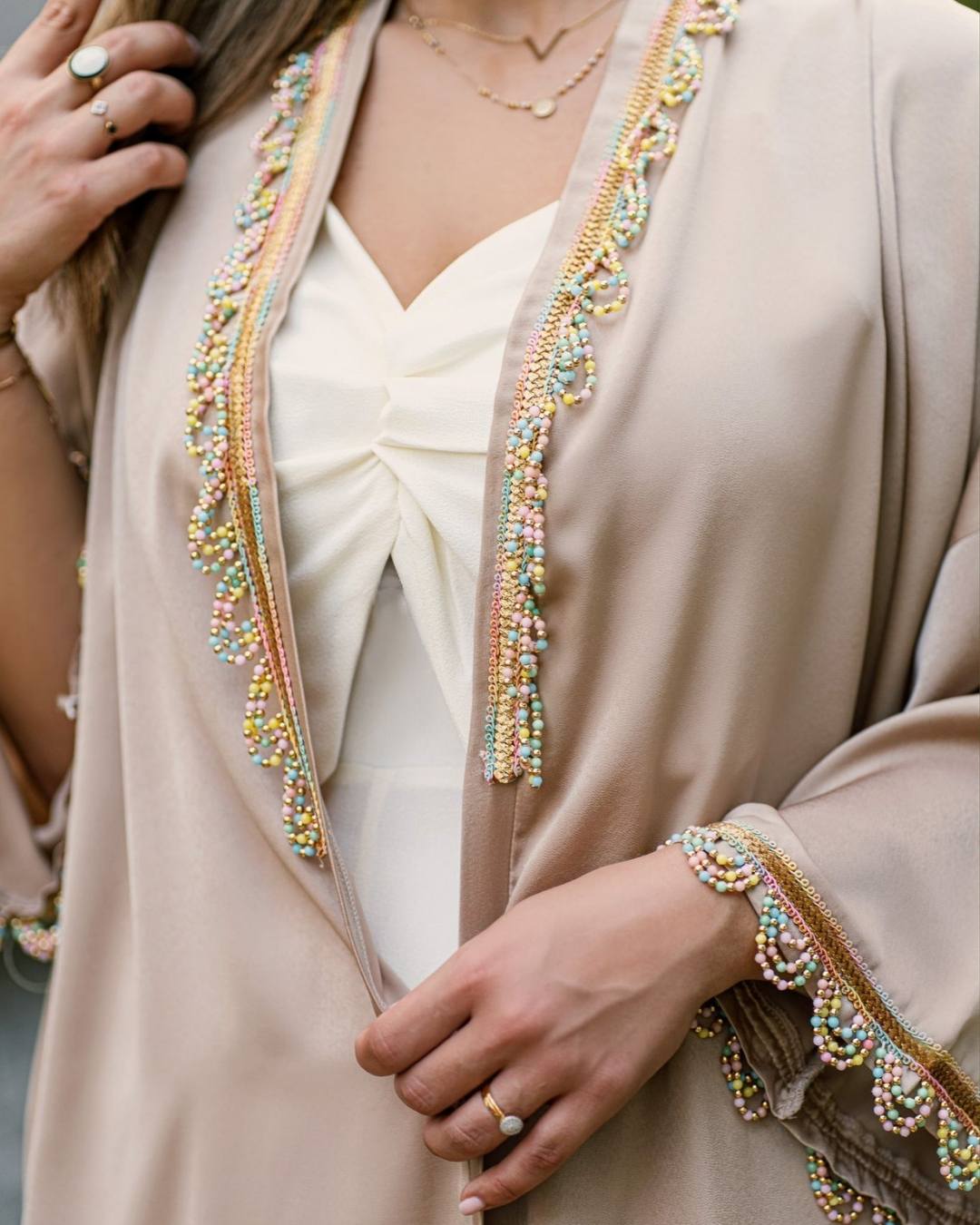Kimono Beige Doré Perle